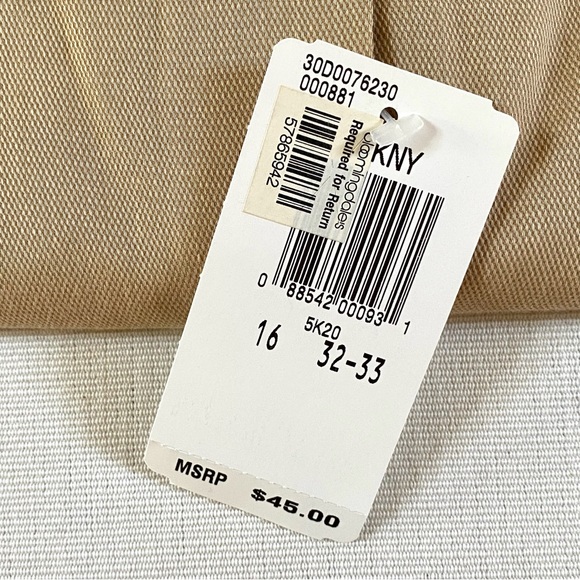 DKNY / THE UPTOWN SHIRT, 100% COTTON MENS LONG SLEEVE SHIRT SIZE L 16 32-33 TAN - Picture 8 of 8